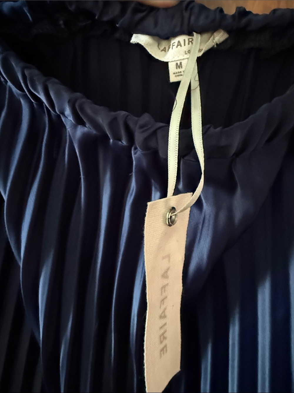Navy Blue Pleated Maxi Skirt - Women's - Picture 3 of 3
